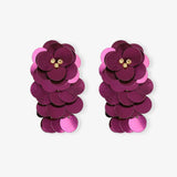 Sequin Waterfall M Dark Violet - Ohrringe - 18k vergoldet