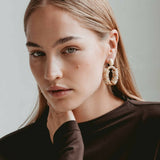 Combi Oval Deluxe M - Ice Gold - Ohrringe - 18k vergoldet