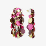 Suze Bold Sequin Waterfall Cherry Lacquer MiX - Ohrhänger - 24kt vergoldet