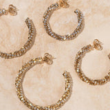 Gold/Kristall Stevie Gedrehte Tennis Ohrringe L - Creolen - 18kt vergoldet