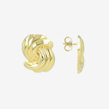 Hollowed Double Wave Earring - Ohrhänger - 18kt vergoldet