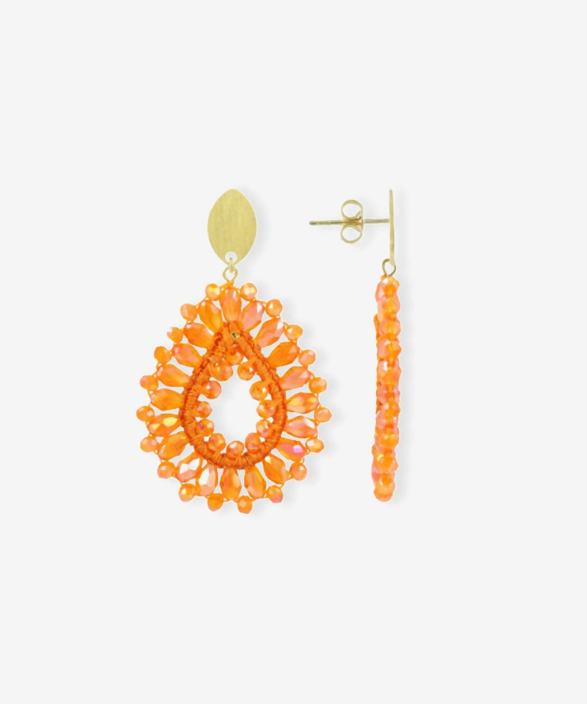 Orange Earrings Robin Drop S Lion - Ohrhänger - Vergoldet