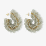 Sequin Oval Creole XL - Crystal Nude - Ohrringe - 18k vergoldet