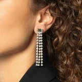 Veronique Baguette Wasserfall S Kristall - Ohrstecker - 18kt vergoldet