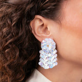 Silberne Ohrringe Sequin Hammered Waterfall S Elin - Ohrhänger - 18kt Vergoldet