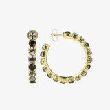 Strass Julliette Schwarz - Creolen - 18kt vergoldet