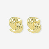 Hollowed Double Wave Earring - Ohrhänger - 18kt vergoldet