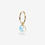 Yinyang Blue - Single Ohrring - 18k vergoldet